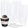 Oasis Creations Square Dessert Cup 55 ounce 50 Count Spoons Included Clear Plastic Large Appetizer Cup Tall Dessert CupTasting Cup Parfait CupDisposable or Reusable