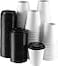 NYHI 100 Pack 12 oz White Paper Disposable Coffee Cups with Black Lids Hot Cold Beverage Drinking Cup for Water Juice Espresso Tea Ideal for Water Coolers Party