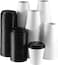 NYHI 100 Pack 12 oz White Paper Disposable Coffee Cups with Black Lids Hot Cold Beverage Drinking Cup for Water Juice Espresso Tea Ideal for Water Coolers Party