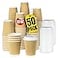 1InTheHome 12 oz Coffee Cups With Lids Disposable Insulated Ripple Wall Paper Coffee Hot Cups 50 Cup 50 Lids
