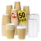 1InTheHome 12 oz Coffee Cups With Lids Disposable Insulated Ripple Wall Paper Coffee Hot Cups 50 Cup 50 Lids
