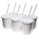 Rolling Sands 16 Oz Reusable Plastic Stadium Cups with Lids 6 Pack USA Made Plastic Tumblers and Lids Includes 6 Reusable Straws Dishwasher Safe White