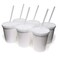 Rolling Sands 16 Oz Reusable Plastic Stadium Cups with Lids 6 Pack USA Made Plastic Tumblers and Lids Includes 6 Reusable Straws Dishwasher Safe White