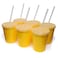 Rolling Sands 16 Oz Reusable Plastic Stadium Cups with Lids 6 Pack USA Made Plastic Tumblers and Lids Includes 6 Reusable Straws Dishwasher Safe Yellow