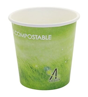 A+ DESIGN A DESIGN Special Green Grass Design Paper Hot Coffee Cups Ecofriendly100 BlodegradableCompostable Green grass 100 count 4 oz