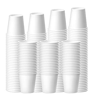 Prgery 200 Pack 3 oz White Paper Cups Bathroom Cups Disposable Moushwash Cups for Snack Water Juice Candy Ideal for Party Bathroom and Office
