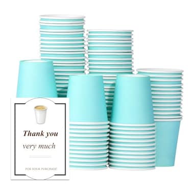 Huaiid 100 Pack 3 oz Paper Cups Bathroom Paper Cups Mouthwash Cups for Snack Espresso Perfect for Home Condos Rvs Campers Blue