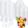 Cshangzei 50 Pcs 8oz Clear Plastic Cup with Dome Hole LidsDisposable Dessert CupsTake away Food Containers Bowls for Ice CreamSaladParfaitFruitDrink