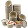 Vmiapxo 100 Sets 2oz Natural Bagasse Fiber Condiment Cups with Lids Compostable Sauce Condiment Containers Disposable Paper Dishes Serving Sample Cups for Snack Tasting Charcuterie