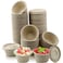 Vmiapxo 100 Sets 2oz Natural Bagasse Fiber Condiment Cups with Lids Compostable Sauce Condiment Containers Disposable Paper Dishes Serving Sample Cups for Snack Tasting Charcuterie