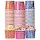 LITOPAK 120 Pack 16 oz Ice Cream Cups Disposable Dessert Cups for Cold or Hot Food Coloured Paper Dessert Bowls for Soups Sundaes and Ice Cream