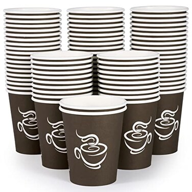 LITOPAK 400 Pack 8 oz Paper Cups Brown Disposable Hot Coffee Cups for Party Picnic Travel and Events