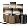 LITOPAK 80 Pack 12 oz Paper Coffee Cups Insulated Ripple Wall Hot Coffee Cups with Lid and Straws Brown Three Layer Insulated Hot Beverage Cups for Parties Picnic and Travel
