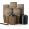 LITOPAK 80 Pack 12 oz Paper Coffee Cups Insulated Ripple Wall Hot Coffee Cups with Lid and Straws Brown Three Layer Insulated Hot Beverage Cups for Parties Picnic and Travel