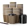 LITOPAK 80 Pack 12 oz Paper Coffee Cups Insulated Ripple Wall Hot Coffee Cups with Lid and Straws Brown Three Layer Insulated Hot Beverage Cups for Parties Picnic and Travel