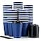 LITOPAK 80 Pack Insulated Ripple Wall 16 oz Disposable Paper Cups Three Layer Insulated Hot Paper Coffee Cups with Lid and Straws for Parties Picnics and Travel