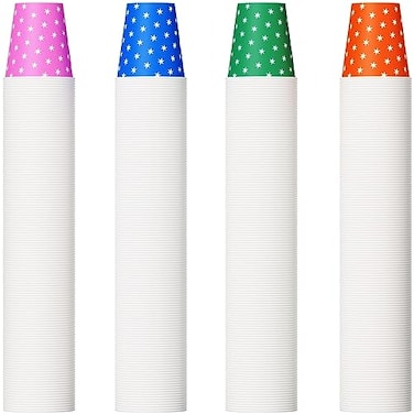 JOLLY PARTY 500 Pack 5oz Paper Cups Multicolor Paper Disposable Cups Small Mouthwash Cups Cold Beverage Drinking Cup for PartyTravel and Event Stars