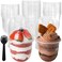 Jnnzzggu 50 Pack 12oz Clear Plastic Cups with Dome Lids and Sporks No Hole Disposable Fruit Cups for Dessert Cupcake Parfait Pudding Iced Cold Drinks Snacks Fruits Bakeries Ice Cream