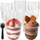 Jnnzzggu 50 Pack 12oz Clear Plastic Cups with Dome Lids and Sporks No Hole Disposable Fruit Cups for Dessert Cupcake Parfait Pudding Iced Cold Drinks Snacks Fruits Bakeries Ice Cream