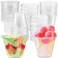 Qyyiguf 50 Pcs 9 Oz Reusable Plastic Dessert Cups with Flat LidsCold Party Drinking Cups for CoffeeFruitIce CreamIced Cold DrinksBBQThanksgivingHalloweenJuice PartyNo Hole