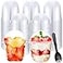 Gandeer 200 Pack Clear Plastic Cups 12 oz Dessert Yogurt Parfait Banana Pudding Pet Disposable Cups with 200 Pcs Sporks for Fruit Ice Cream Party