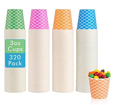 LITOPAK 320 Pack 3 oz Paper Cups Colorful Small Bathroom 3 Ounce Disposable Paper Cups for Home Bathroom Picnic Party and Events