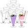 Foraineam 80 Pack 5 oz Clear Dessert Cups with Spoons Plastic Champagne Flutes Wine Cocktail Glasses Reusable Parfait Appetizer Mousse Cup for Valentines Day Home Gatherings Parties Weddings
