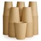 LITOPAK 100 Pack 12 oz Kraft Paper Coffee Cups for Water Juice and Tea Disposable Hot Coffee Cups for Home Restaurant Store and Cafe