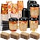 Lallisa 100 Sets Fall Thanksgiving Coffee Cup Bulk with Lid Disposable 12 oz Fall Hot Cups Paper and Sleeves Straws Autumn Drinking Supplies for Holiday PartyClassic Style