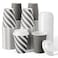 JOLLY CHEF 100 Pack 12 oz Paper Coffee Cups Disposable Printed Hot Cups with Lids for Home Business Restaurant and Cafe Stripes and Grey
