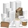 Ginkgo 100 Pack 8 oz Thickened Paper Coffee Cups with White Lids and Sleeves Disposable To Go Coffee Cups for Espresso Coffee Hot Chocolate and Cocoa