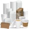 Ginkgo 100 Pack 8 oz Thickened Paper Coffee Cups with White Lids and Sleeves Disposable To Go Coffee Cups for Espresso Coffee Hot Chocolate and Cocoa