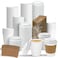 Ginkgo 100 Pack 8 oz Thickened Paper Coffee Cups with White Lids and Sleeves Disposable To Go Coffee Cups for Espresso Coffee Hot Chocolate and Cocoa