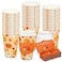 Fairooth 50 Pcs 16oz Fall Disposable Coffee Cups Pumpkin Maple Leaves Paper To Go Cups with Lids Sleeves Thanksgiving Harvest Beverage Hot Drinking Cups for Autumn Thanksgiving Hot Cold Drinks Supplie