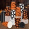 JarThenaAMCS 72 Set Halloween Disposable Coffee Cups with Lids 12oz Black Orange Pumpkin Ghost Bat Paper To Go Coffee Cups for Cappuccino Hot Chocolate Beverage Tea