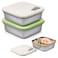 CLWVPCOT 2 Pack Sandwich Containers 20oz Stainless Steel Sandwich Box with Lids Reusable Metal Meal Prep Lunch Boxes BPAFree Dishwasher Safe Food Storage Containers for Snacks Fruits White Green