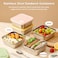 CLWVPCOT 2 Pack Sandwich Containers 20oz Stainless Steel Sandwich Box with Lids Reusable Metal Meal Prep Lunch Boxes BPAFree Dishwasher Safe Food Storage Containers for Snacks Fruits White Green