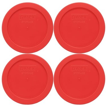 Pyrex 7201PC 4Cup Red Food Storage Replacement Lids 4Pack Perfect for Meal Prep Organization Food Storage and so Much More Made in USA