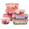 Pyrex Freshlock 7Pack Glass Food Storage Containers Set 1 2 4 Cups Airtight Leakproof Plastic Locking Lids BPAFree Meal Prep Containers Set Freezer Dishwasher Microwave Safe