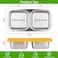 SUMERX 3 Pack Stainless Steel Snack Containers 2 Compartment Snack Containers with Lids Reusable Food Storage Containers with Lids for Travel Outdoor Camping