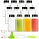 ztarraum 12pcs 8oz Plastic Juice Bottles Reusable Juice Containers with Black Tamper Proof Lids Brush Funnel and Labels Clear Water Bottles for Juicing Smoothie and Homemade Beverages