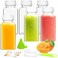 ztarraum 6PCS 8oz Reusable Plastic Juice Bottles with White Tamper Proof Lids Brush Funnel Labels Clear Juice Containers for Juicing Smoothies Homemade Beverages