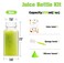 ztarraum 6PCS 8oz Reusable Plastic Juice Bottles with White Tamper Proof Lids Brush Funnel Labels Clear Juice Containers for Juicing Smoothies Homemade Beverages