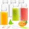 ztarraum 6PCS 8oz Reusable Plastic Juice Bottles with White Tamper Proof Lids Brush Funnel Labels Clear Juice Containers for Juicing Smoothies Homemade Beverages