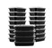 StoreMaxx Snap Pak Plastic Food Storage Meal Prep TakeOut Delivery Container Rectangular 25 Count Pack of 1 Black BaseClear Lid
