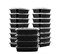 StoreMaxx Snap Pak Plastic Food Storage Meal Prep TakeOut Delivery Container Rectangular 25 Count Pack of 1 Black BaseClear Lid