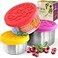 TAVVA Stainless Steel Snack Containers for Kids 12oz 7oz 3oz Leakproof with Silicone Lids Lunch Box for Kids Metal Lunchbox for School Office Home Food Storage Dishwasher Freezer Safe