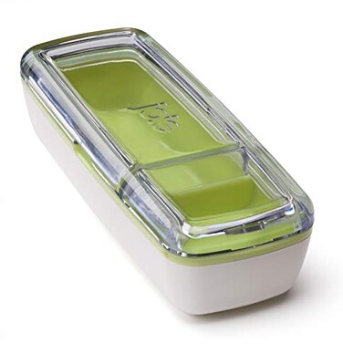 Joie Snack On the Go Divided Container Two Compartment Storage Box Keeps Foods Separate Leakproof and Airtight Ideal for Veggies and Dip or Cheese and Crackers Colors May Vary