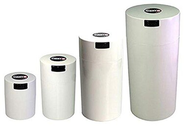 Tightpac Tightvac Set of 4 Patented Airtight Storage Container Multiuse Vacuum Container Keeps Your Herbs and Dry Goods Fresh and Flavorful White