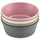 WeeSprout Bamboo Kids Bowls Set of Four 10 oz KidSized Dinnerware Cereal Leftovers Snack Bowl Dishwasher Safe Pink Green Gray Beige